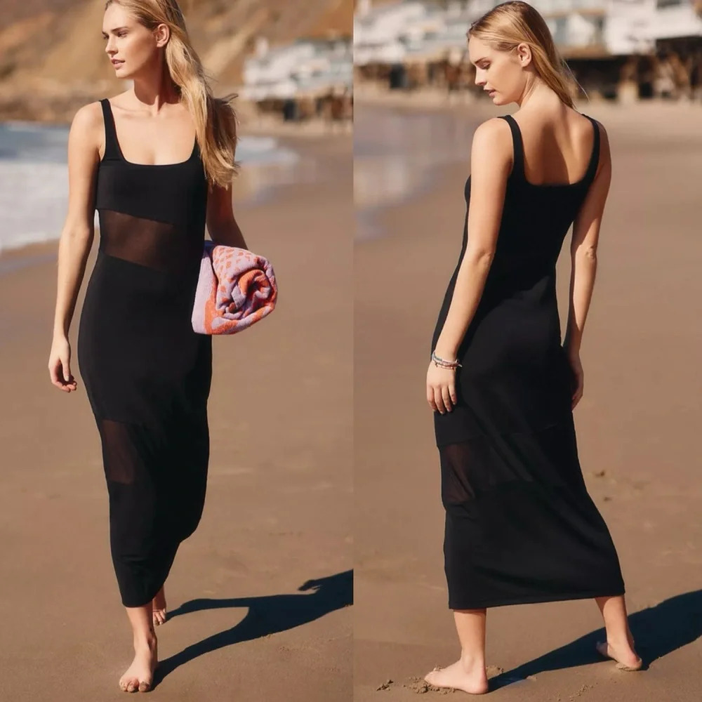 Solid & Striped Kimberly Tank Coverup Dress Black Size S NWT - Picture 2 of 12